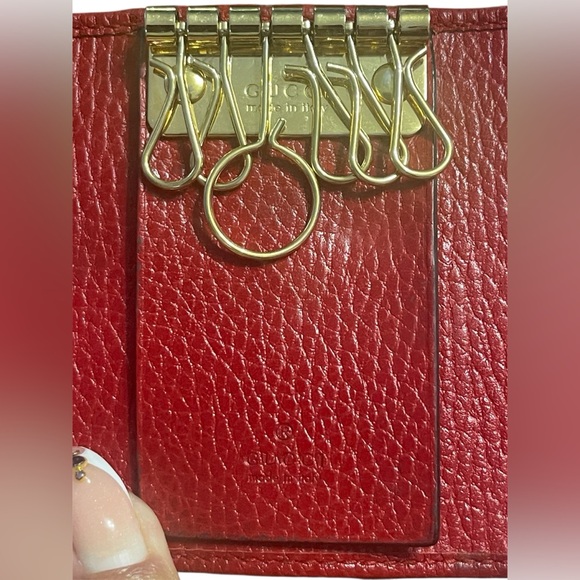 Women’s Authentic EUC Red Gucci Marmont 6 Ring Leather Key Case - Picture 5 of 9